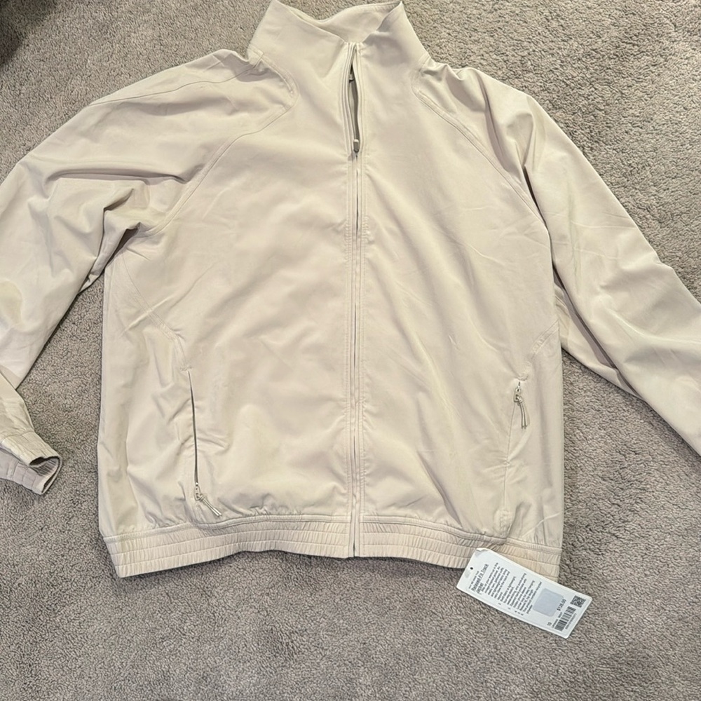 Brand New Women’s Lululemon Relaxed-Fit Track Jacket Size 10 & Color lgt Beige